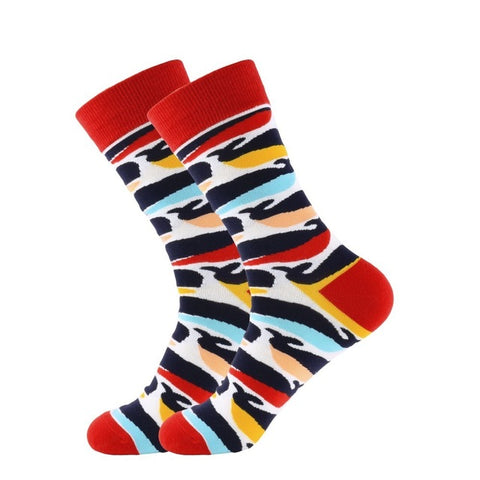 PEONFLY 1 Pair Combed Cotton Funny Crew Socks Women Cartoon Animal Dog Avocado Sokken Novelty Happy Socks For Christmas Gift