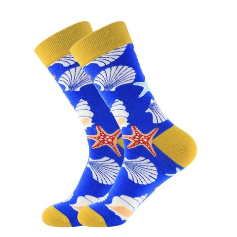 PEONFLY 1 Pair Combed Cotton Funny Crew Socks Women Cartoon Animal Dog Avocado Sokken Novelty Happy Socks For Christmas Gift