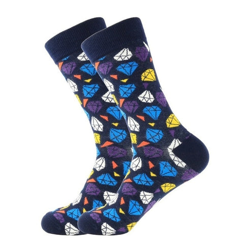 PEONFLY 1 Pair Combed Cotton Funny Crew Socks Women Cartoon Animal Dog Avocado Sokken Novelty Happy Socks For Christmas Gift
