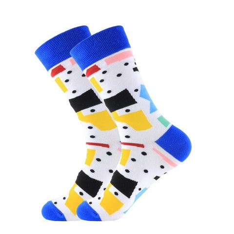 PEONFLY 1 Pair Combed Cotton Funny Crew Socks Women Cartoon Animal Dog Avocado Sokken Novelty Happy Socks For Christmas Gift