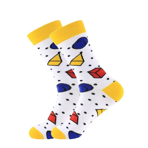 PEONFLY 1 Pair Combed Cotton Funny Crew Socks Women Cartoon Animal Dog Avocado Sokken Novelty Happy Socks For Christmas Gift