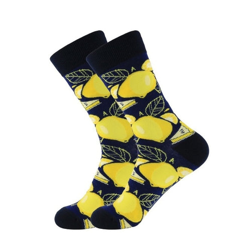 PEONFLY 1 Pair Combed Cotton Funny Crew Socks Women Cartoon Animal Dog Avocado Sokken Novelty Happy Socks For Christmas Gift