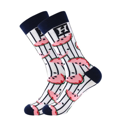 PEONFLY 1 Pair Combed Cotton Funny Crew Socks Women Cartoon Animal Dog Avocado Sokken Novelty Happy Socks For Christmas Gift