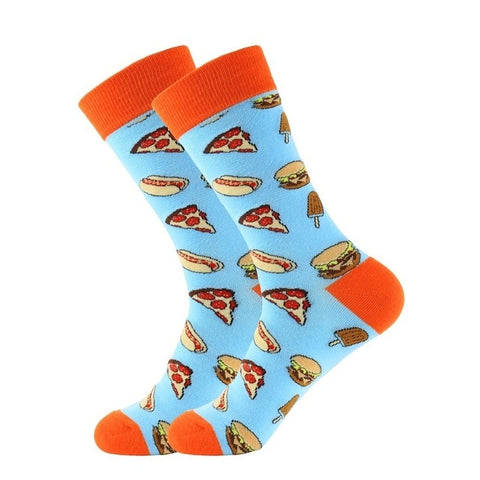 PEONFLY 1 Pair Combed Cotton Funny Crew Socks Women Cartoon Animal Dog Avocado Sokken Novelty Happy Socks For Christmas Gift