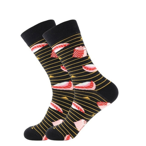 PEONFLY 1 Pair Combed Cotton Funny Crew Socks Women Cartoon Animal Dog Avocado Sokken Novelty Happy Socks For Christmas Gift