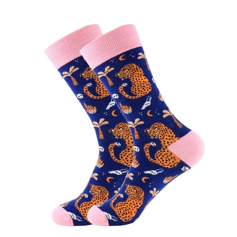 PEONFLY 1 Pair Combed Cotton Funny Crew Socks Women Cartoon Animal Dog Avocado Sokken Novelty Happy Socks For Christmas Gift