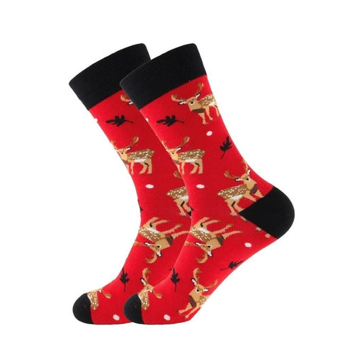 PEONFLY 1 Pair Combed Cotton Funny Crew Socks Women Cartoon Animal Dog Avocado Sokken Novelty Happy Socks For Christmas Gift