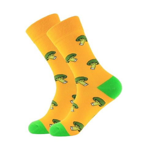 PEONFLY 1 Pair Combed Cotton Funny Crew Socks Women Cartoon Animal Dog Avocado Sokken Novelty Happy Socks For Christmas Gift