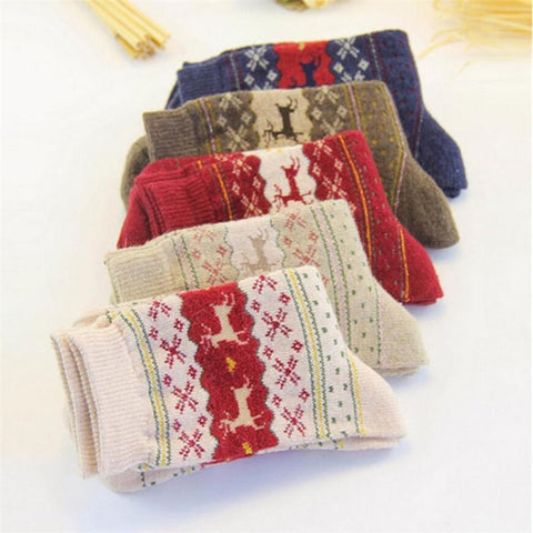 Hot sale! women's socks lady christmas gift fashion winter cute wool socks ladies crazy sock female thermal warm animal socks