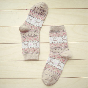 Hot sale! women's socks lady christmas gift fashion winter cute wool socks ladies crazy sock female thermal warm animal socks