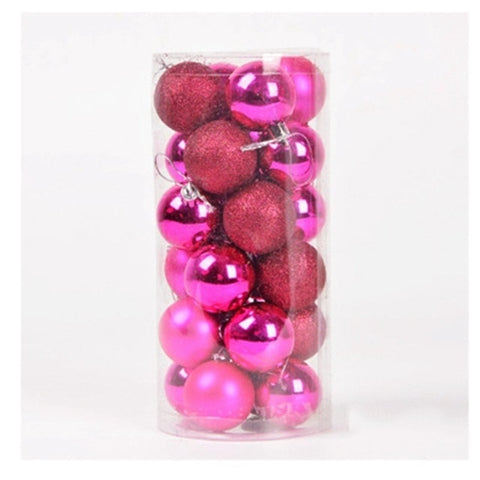 PGY 24PCS Christmas Balls Christmas Tree Decorations Xmas Ornaments 3cm/4cm/6cm/8cm Polystyrene Ball USA New Year Gifts Home A