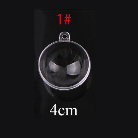 10 Sets Empty Christmas Tree Hanging Decorations Round Ball Transparent Open Plastic Clear Ornament Kids DIY Party Supplies