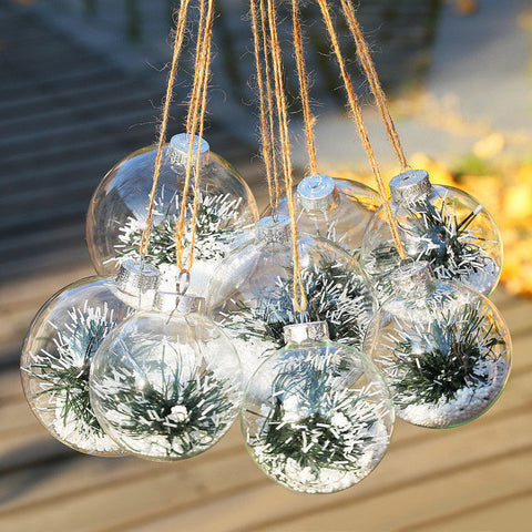 5Pcs Plastic Clear Transparent Christmas Balls Diy Hanging Ball Bauble Ornaments Christmas Decorations For Home Xmas Tree Decor
