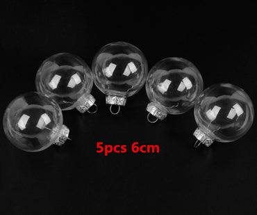 5Pcs Plastic Clear Transparent Christmas Balls Diy Hanging Ball Bauble Ornaments Christmas Decorations For Home Xmas Tree Decor