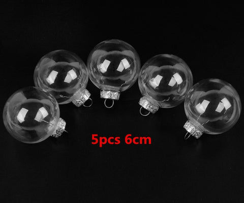 5Pcs Plastic Clear Transparent Christmas Balls Diy Hanging Ball Bauble Ornaments Christmas Decorations For Home Xmas Tree Decor