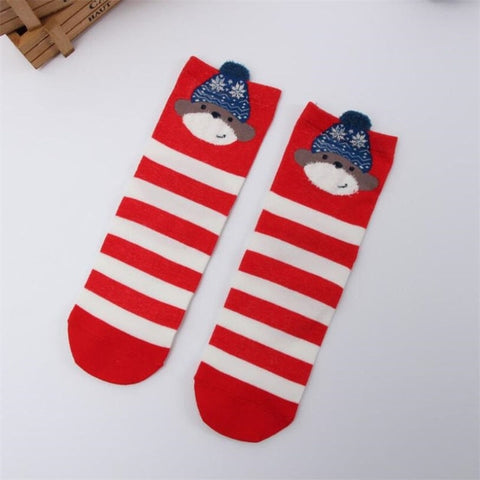 1 pair colored cotton red socks three-dimensional cartoon christmas socks cute Japanese ladies socks for autumn and winter socks