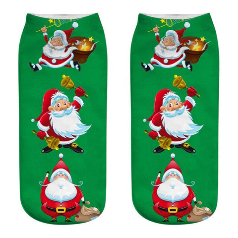 Christmas socks Harajuku kawaii Women men Merry Funny ladies 3D Santa Claus print korean Low Cut Ankle Socks calcetines sock #TW