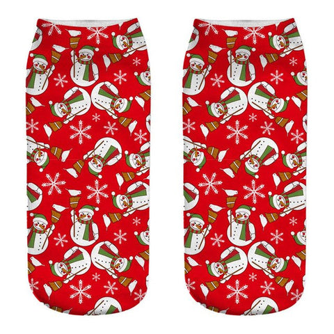 Christmas socks Harajuku kawaii Women men Merry Funny ladies 3D Santa Claus print korean Low Cut Ankle Socks calcetines sock #TW
