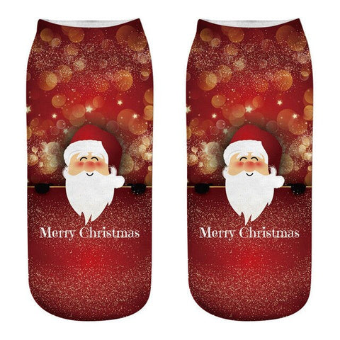 Christmas socks Harajuku kawaii Women men Merry Funny ladies 3D Santa Claus print korean Low Cut Ankle Socks calcetines sock #TW
