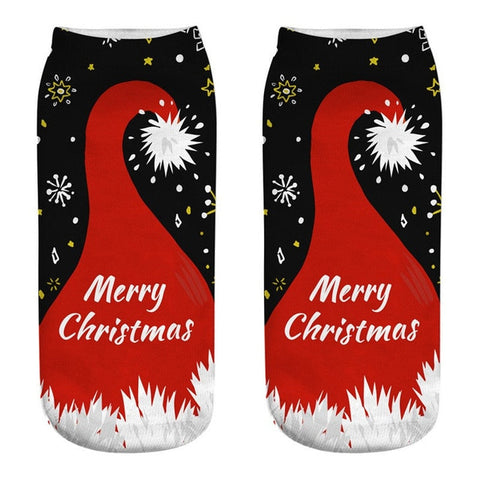 Christmas socks Harajuku kawaii Women men Merry Funny ladies 3D Santa Claus print korean Low Cut Ankle Socks calcetines sock #TW