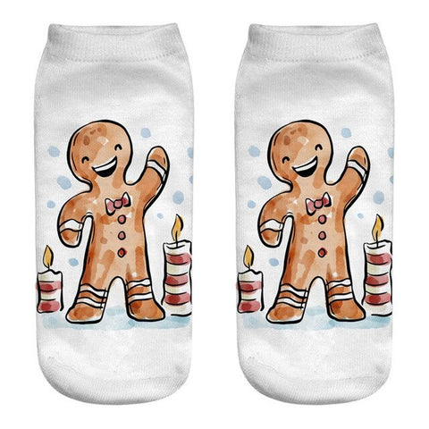 Christmas socks Harajuku kawaii Women men Merry Funny ladies 3D Santa Claus print korean Low Cut Ankle Socks calcetines sock #TW