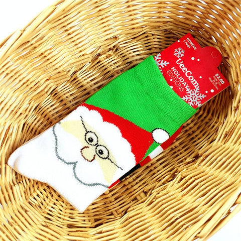 2019 fashion christmas sock fun santa stag candy snowflake bells christmas tree cartoon pattern man socks cute woman long socks