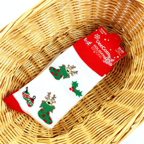 2019 fashion christmas sock fun santa stag candy snowflake bells christmas tree cartoon pattern man socks cute woman long socks