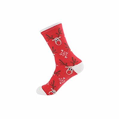 2019 fashion christmas sock fun santa stag candy snowflake bells christmas tree cartoon pattern man socks cute woman long socks