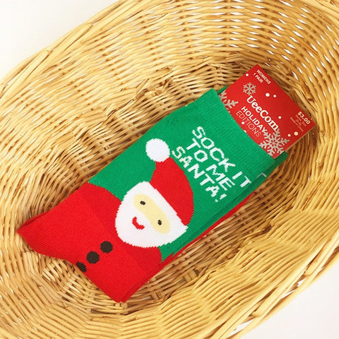 2019 fashion christmas sock fun santa stag candy snowflake bells christmas tree cartoon pattern man socks cute woman long socks