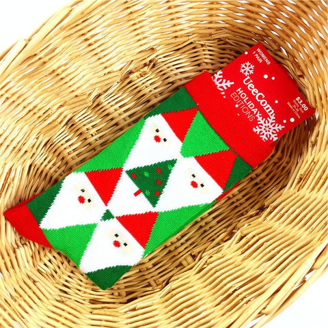 2019 fashion christmas sock fun santa stag candy snowflake bells christmas tree cartoon pattern man socks cute woman long socks