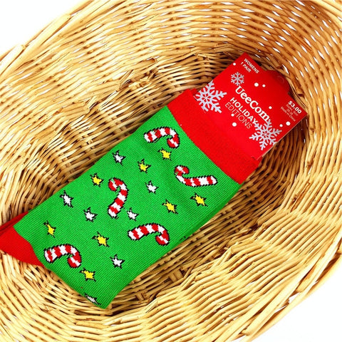 2019 fashion christmas sock fun santa stag candy snowflake bells christmas tree cartoon pattern man socks cute woman long socks