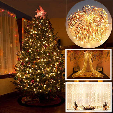 2m/5m LED String Lights Christmas Tree 2020 New Year Party Decoration For Home Ornaments Xmas Little Trees Pines Village Noel