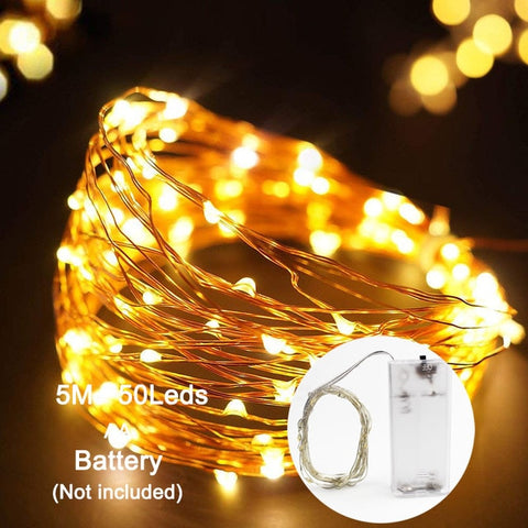 2m/5m LED String Lights Christmas Tree 2020 New Year Party Decoration For Home Ornaments Xmas Little Trees Pines Village Noel