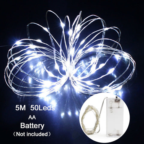 2m/5m LED String Lights Christmas Tree 2020 New Year Party Decoration For Home Ornaments Xmas Little Trees Pines Village Noel