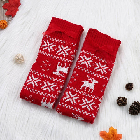 Women Christmas Reindeer Long Over The Knee Cotton Socks High