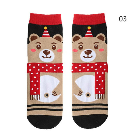 EIE 2019 Christmas Socks Women Cartoon Funny Cute Winter Female & Hosiery Cotton Square Foot New Year Personality Socks