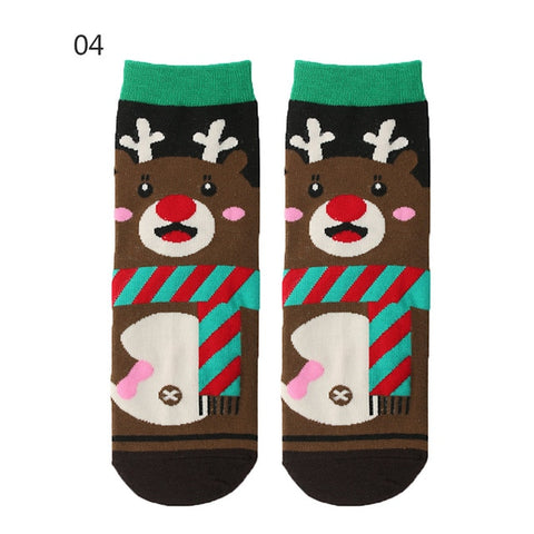 EIE 2019 Christmas Socks Women Cartoon Funny Cute Winter Female & Hosiery Cotton Square Foot New Year Personality Socks