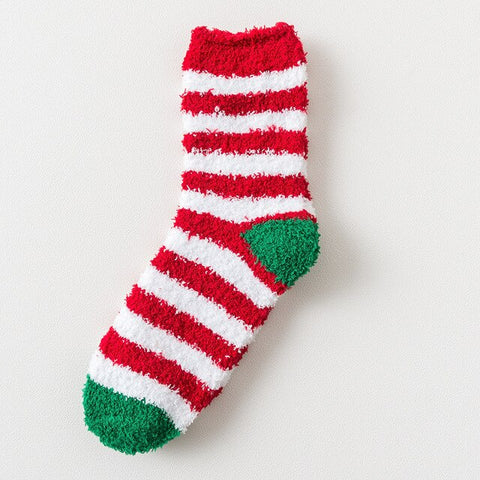 Winter Warm Thicken Velvet Cashmere Socks Coral Cashmere Socks Deer Sokken Women Cartoon Meia Fuzzy Socks Sweet Christmas Gift
