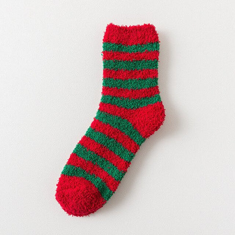 Winter Warm Thicken Velvet Cashmere Socks Coral Cashmere Socks Deer Sokken Women Cartoon Meia Fuzzy Socks Sweet Christmas Gift