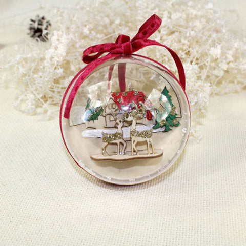 Christmas Balls Ornaments 6cm Santa Claus  Clear Plastic Christmas Balls Decorations For Tree Christmas for New Year Party