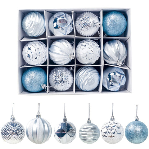 12pcs New Year Christmas Tree Ball Baubles Hanging Ornament Xmas Home Wedding Decoration Festive Supply Ornament