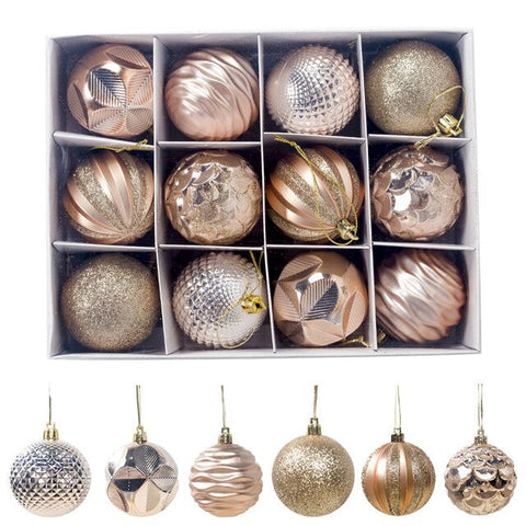 12pcs New Year Christmas Tree Ball Baubles Hanging Ornament Xmas Home Wedding Decoration Festive Supply Ornament