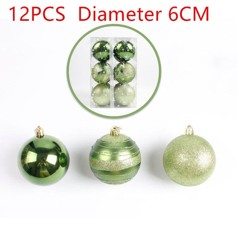 12pcs New Year Christmas Tree Ball Baubles Hanging Ornament Xmas Home Wedding Decoration Festive Supply Ornament