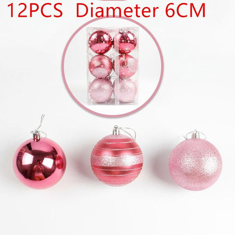 12pcs New Year Christmas Tree Ball Baubles Hanging Ornament Xmas Home Wedding Decoration Festive Supply Ornament