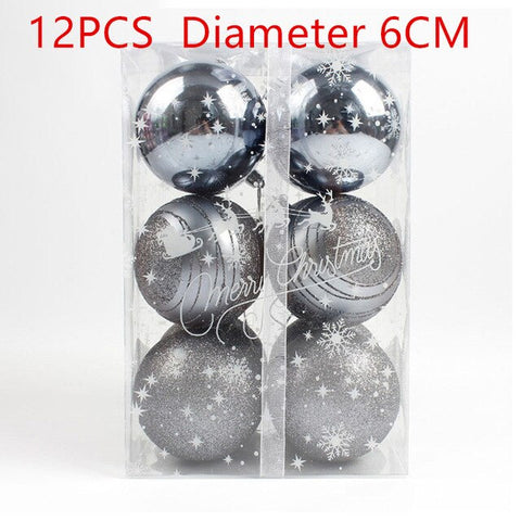 12pcs New Year Christmas Tree Ball Baubles Hanging Ornament Xmas Home Wedding Decoration Festive Supply Ornament