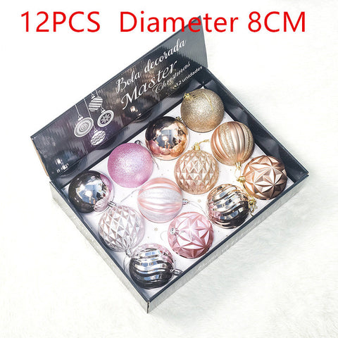 12pcs New Year Christmas Tree Ball Baubles Hanging Ornament Xmas Home Wedding Decoration Festive Supply Ornament