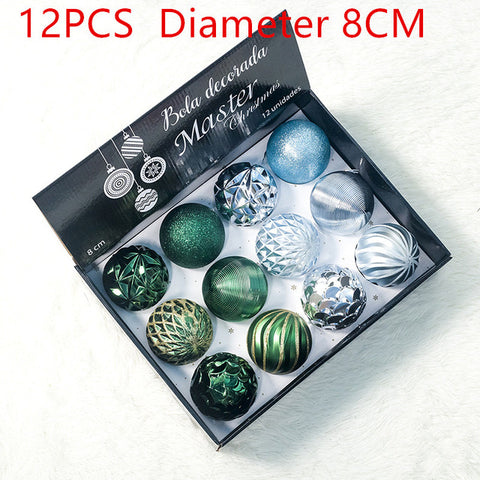 12pcs New Year Christmas Tree Ball Baubles Hanging Ornament Xmas Home Wedding Decoration Festive Supply Ornament