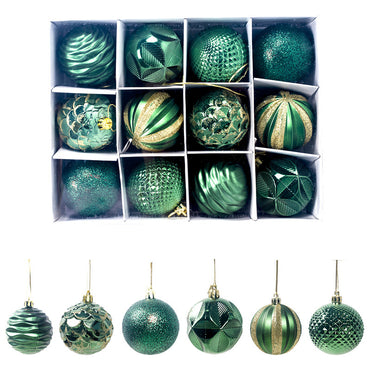 12Pcs/Set 60mm Christmas Xmas Tree Ball Bauble Hanging Home Party Ornament Decor Colorful Red Gold Ball New Year Wedding