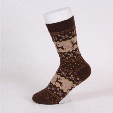 New Autumn Winter Women Socks Hot Sale Warm Print Animal Rabbit Woolen Socks High Tube Soft Christmas Deer Pattern Socks Hosiery