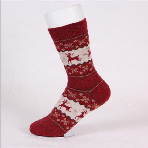 New Autumn Winter Women Socks Hot Sale Warm Print Animal Rabbit Woolen Socks High Tube Soft Christmas Deer Pattern Socks Hosiery